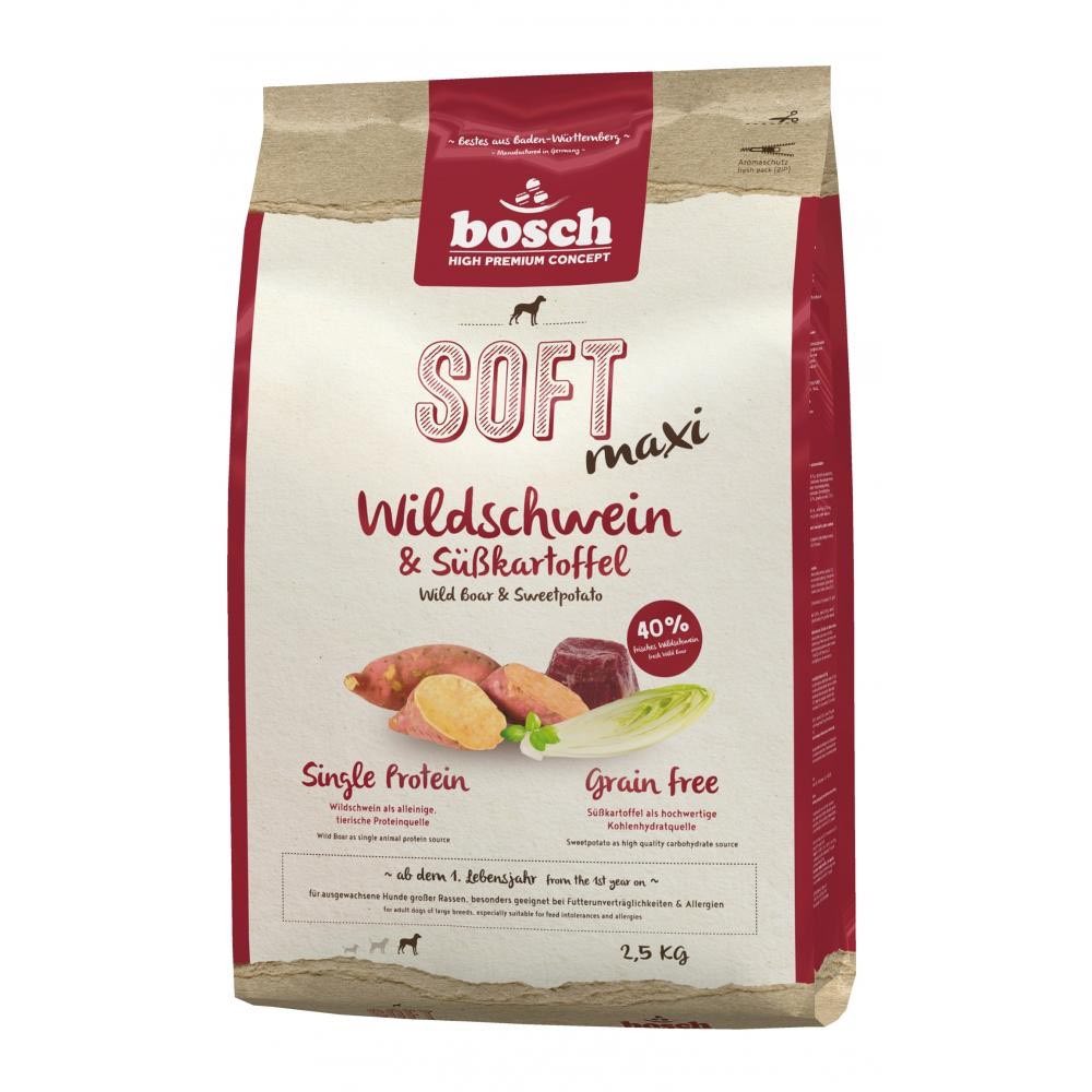 Bosch High Premium Soft+ Maxi Wild Boar & Sweet Potato Grain Free Dry Dog Food 2.5kg