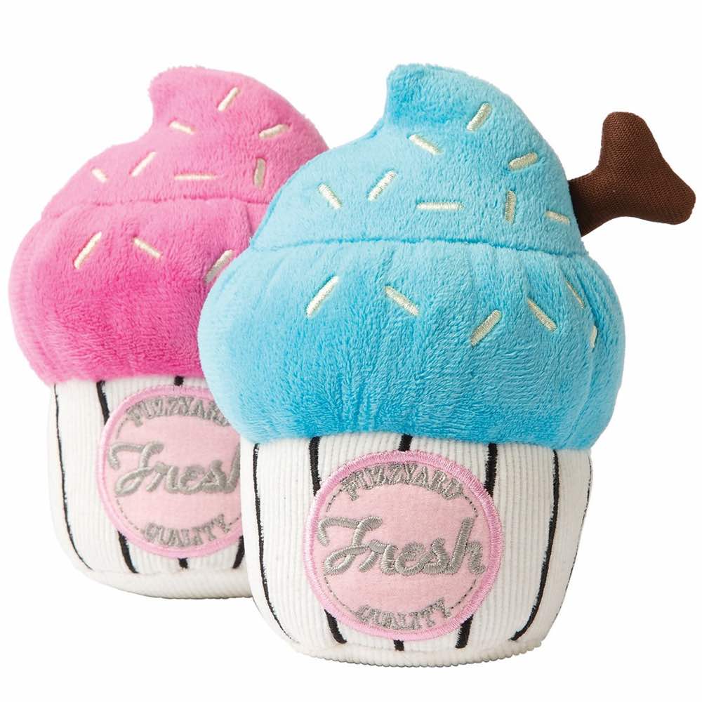 FuzzYard Cupcake Plush Dog Toy - Blue