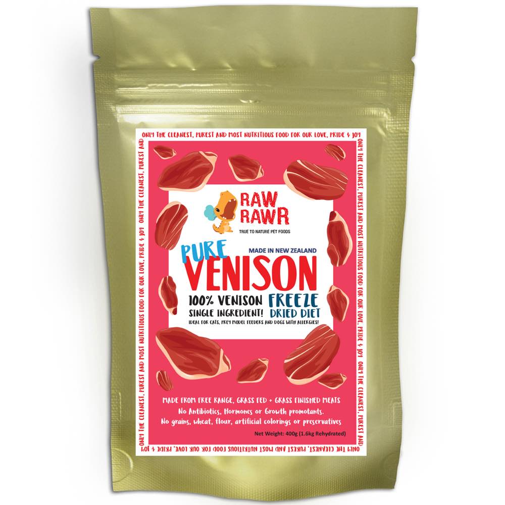 Raw Rawr Venison Freeze Dried Pure Diet Cat & Dog Food 400g
