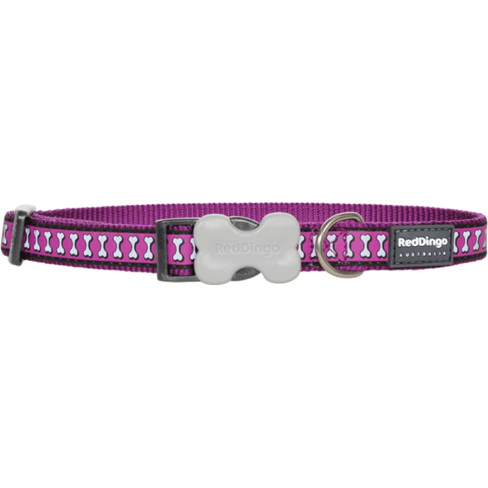 Red Dingo Reflective Dog Collar - Medium