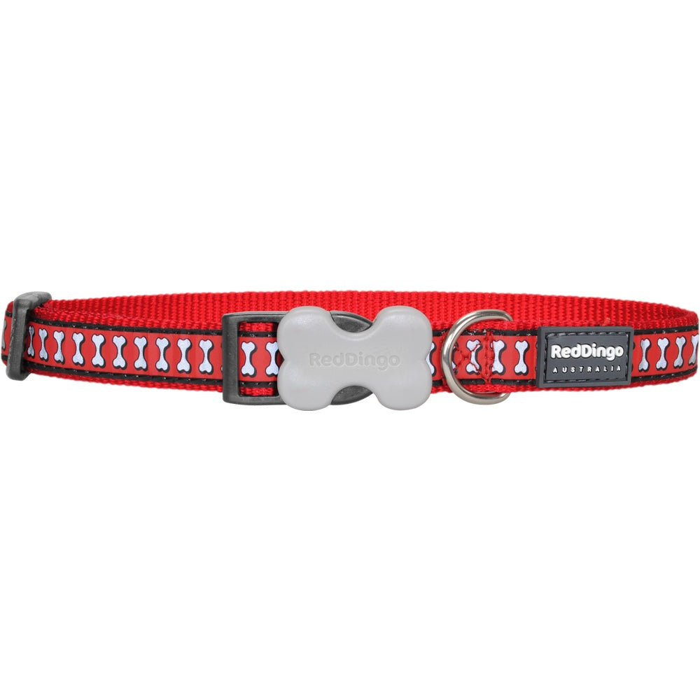 Red Dingo Reflective Dog Collar - Large
