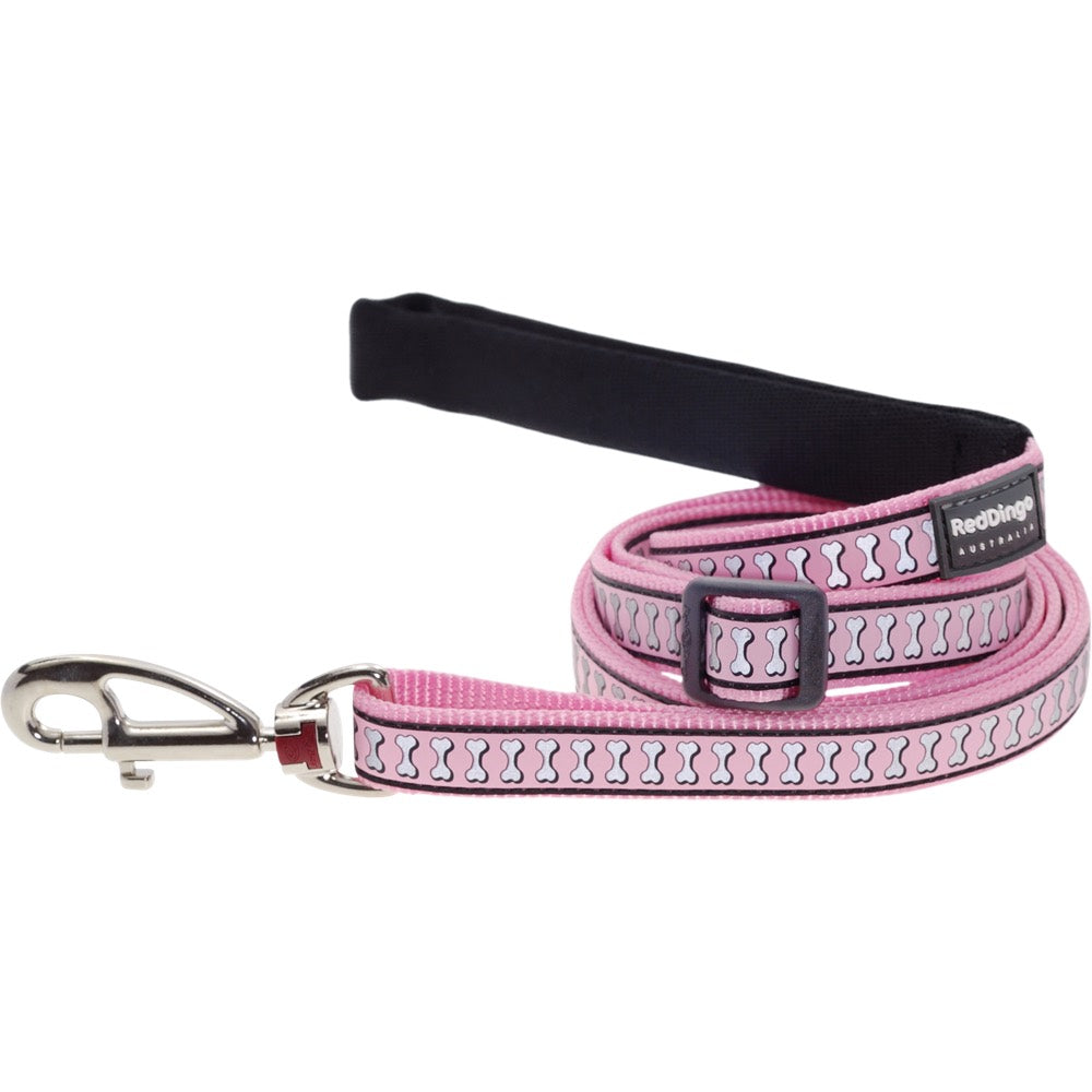 Red Dingo Reflective Bones Dog Lead - Medium
