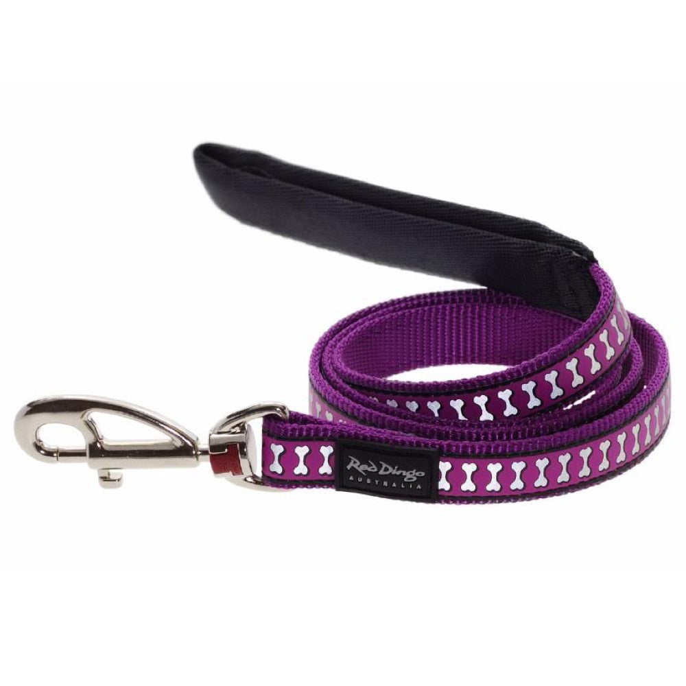 Red Dingo Reflective Bones Dog Lead - Medium