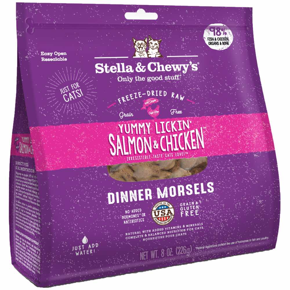 Stella & Chewy??s Yummy Lickin' Salmon & Chicken Dinner Morsels Freeze-Dried Cat Food